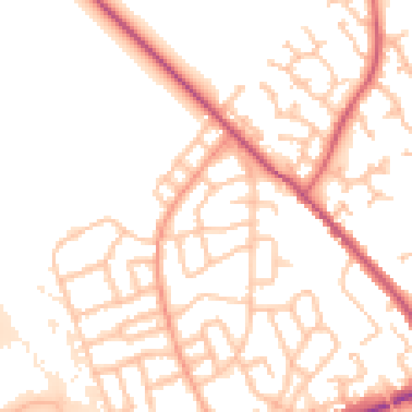 Daytime road noise heatmap for WS3 2TX