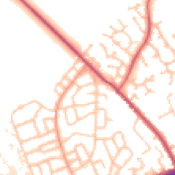 Daytime road noise heatmap for WS3 2TY