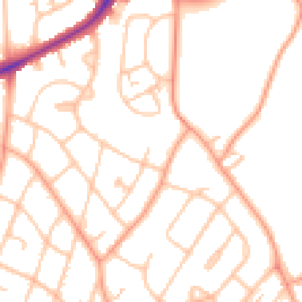 Daytime road noise heatmap for WS3 3AX