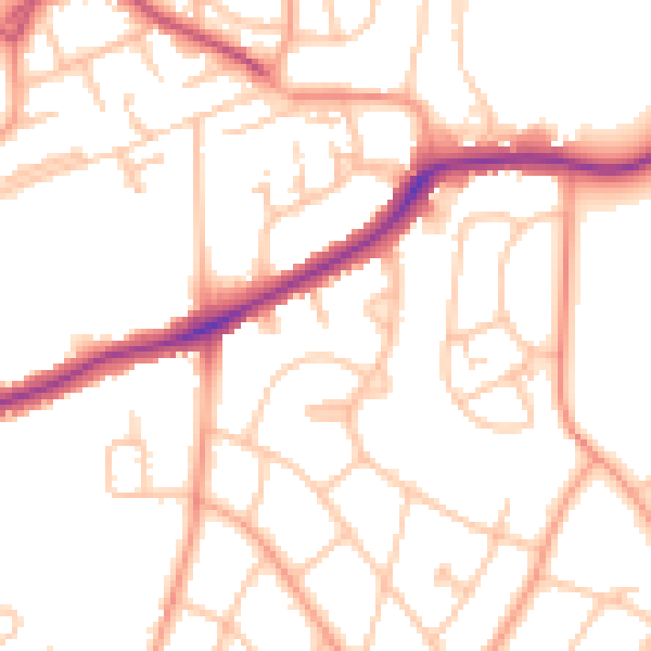 Daytime road noise heatmap for WS3 3BH