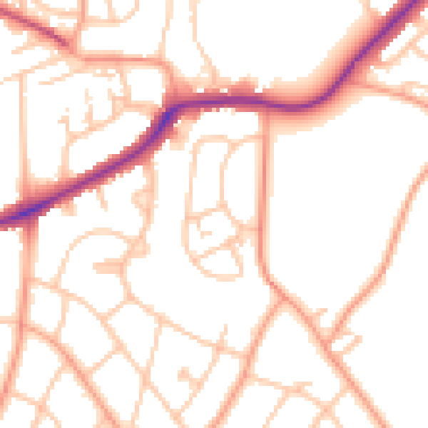 Daytime road noise heatmap for WS3 3BY