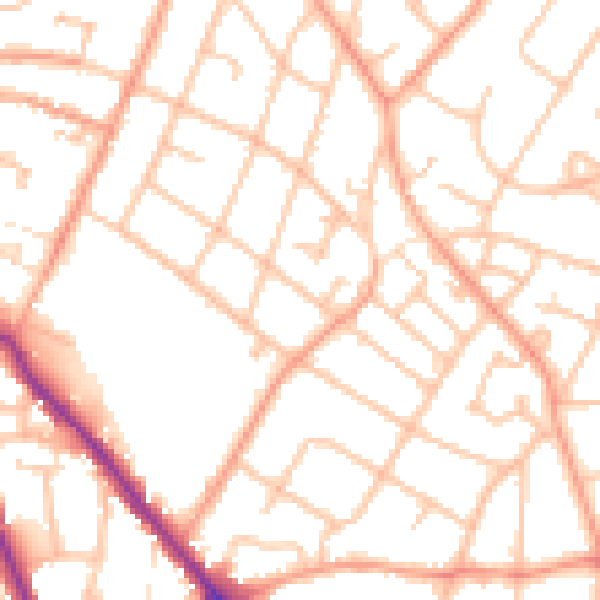 Daytime road noise heatmap for WS3 3EX