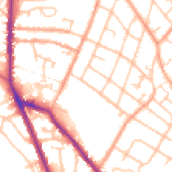 Daytime road noise heatmap for WS3 3HA