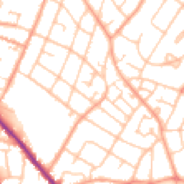 Daytime road noise heatmap for WS3 3HB