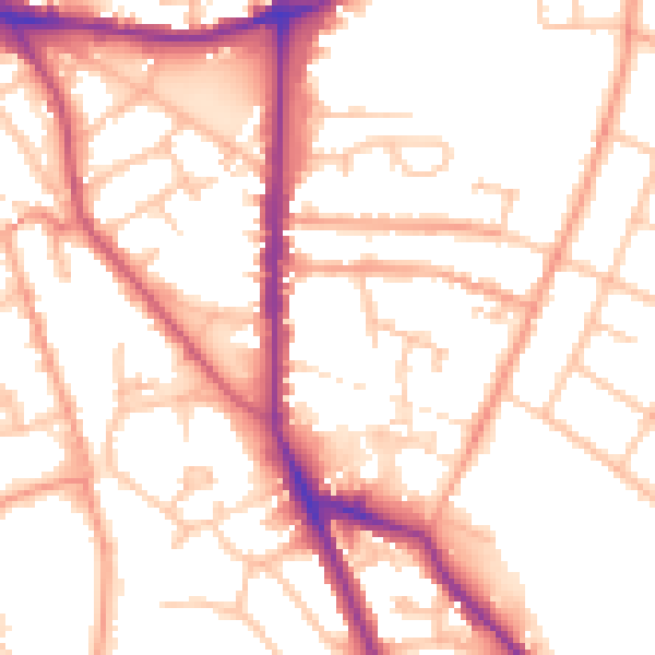 Daytime road noise heatmap for WS3 3HH