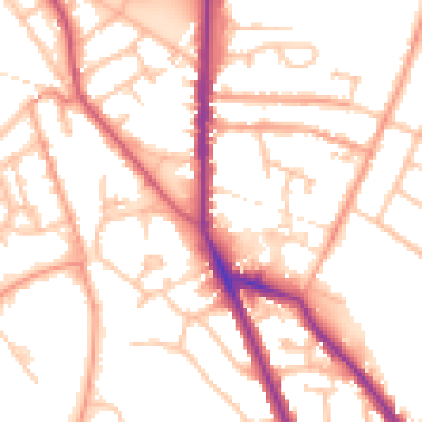Daytime road noise heatmap for WS3 3JT