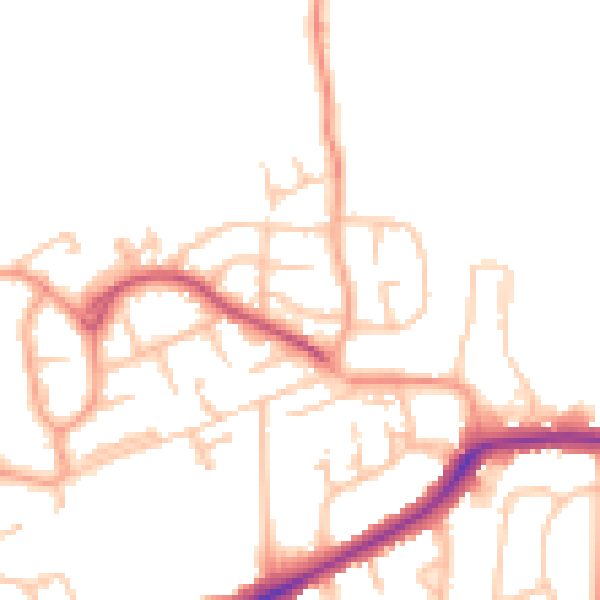 Daytime road noise heatmap for WS3 3QB