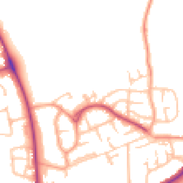 Daytime road noise heatmap for WS3 3QH