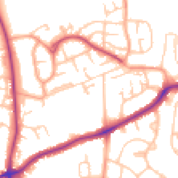 Daytime road noise heatmap for WS3 3RH
