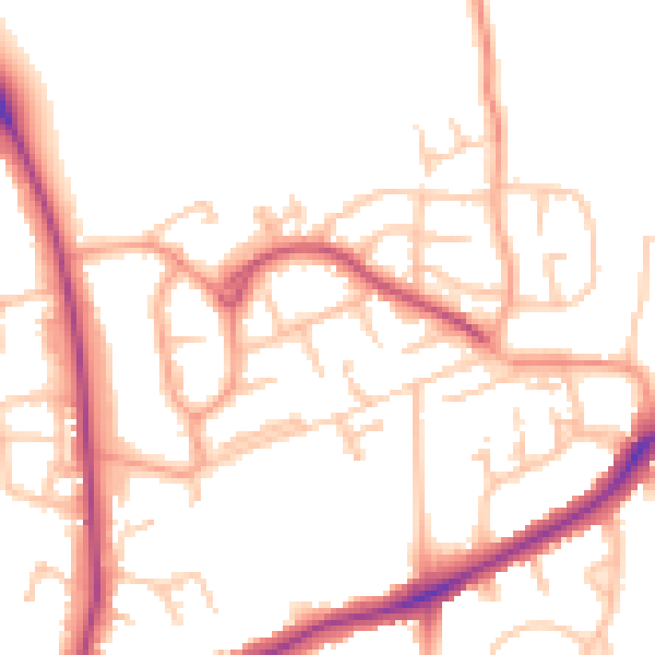 Daytime road noise heatmap for WS3 3RX