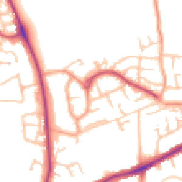 Daytime road noise heatmap for WS3 3RZ