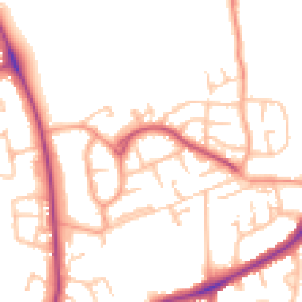 Daytime road noise heatmap for WS3 3SA