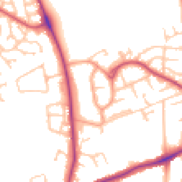 Daytime road noise heatmap for WS3 3SG