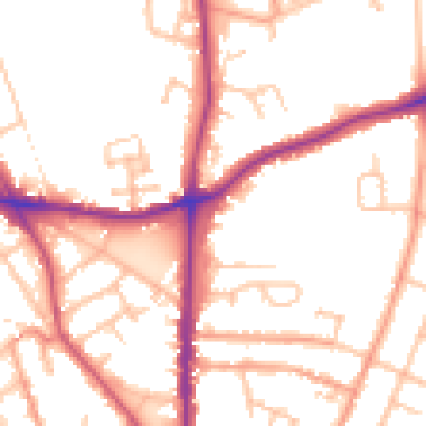 Daytime road noise heatmap for WS3 3SS