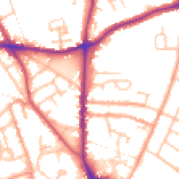 Daytime road noise heatmap for WS3 3SW