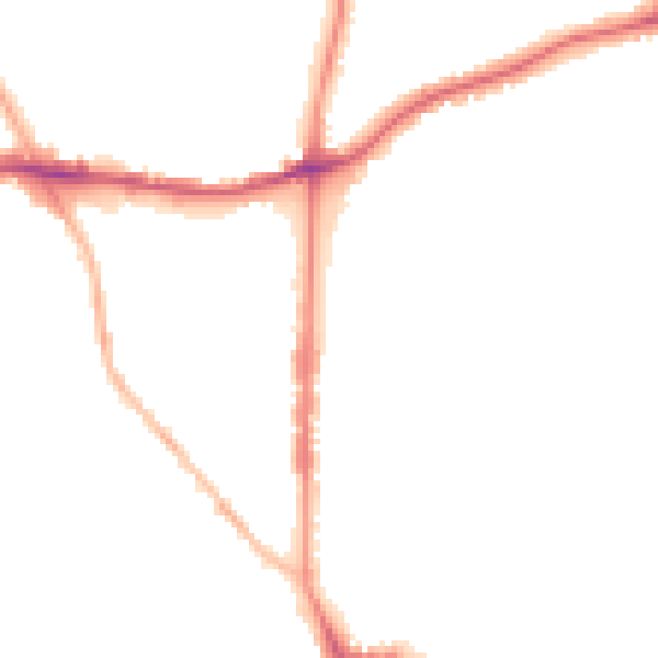 Night-time road noise heatmap for WS3 3SW