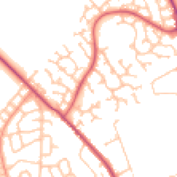 Daytime road noise heatmap for WS3 3UH