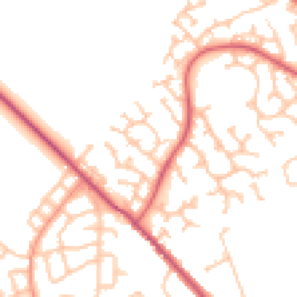 Daytime road noise heatmap for WS3 3UJ