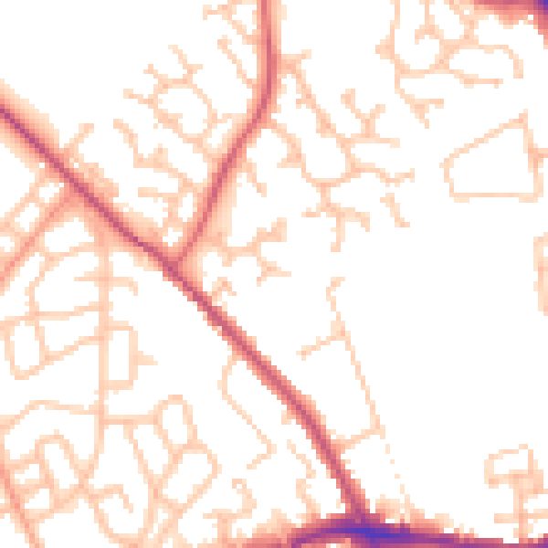 Daytime road noise heatmap for WS3 3UQ