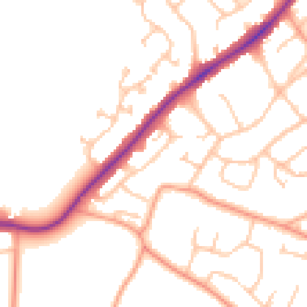 Daytime road noise heatmap for WS3 4AH