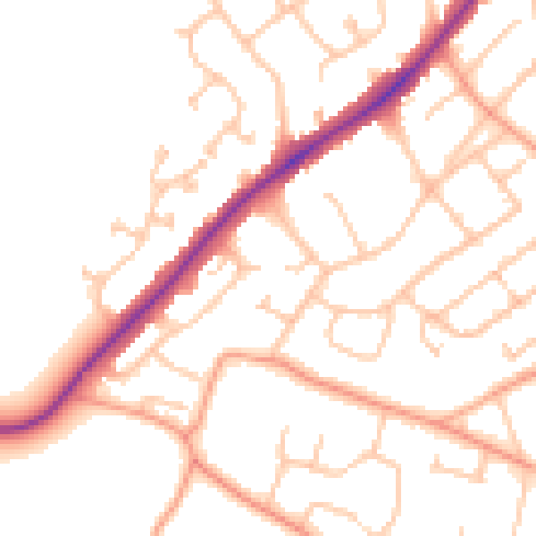 Daytime road noise heatmap for WS3 4AL