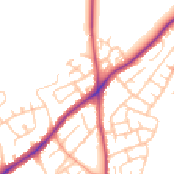 Daytime road noise heatmap for WS3 4AP