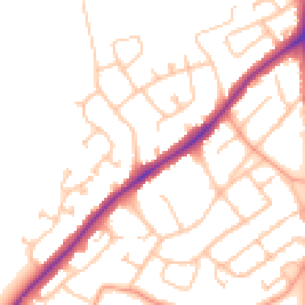 Daytime road noise heatmap for WS3 4AR