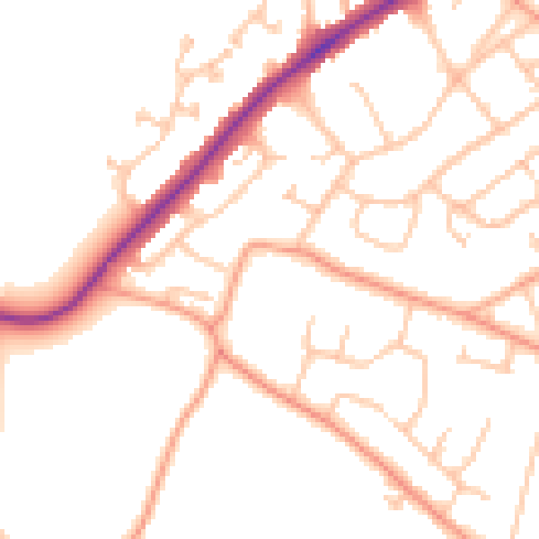 Daytime road noise heatmap for WS3 4AT