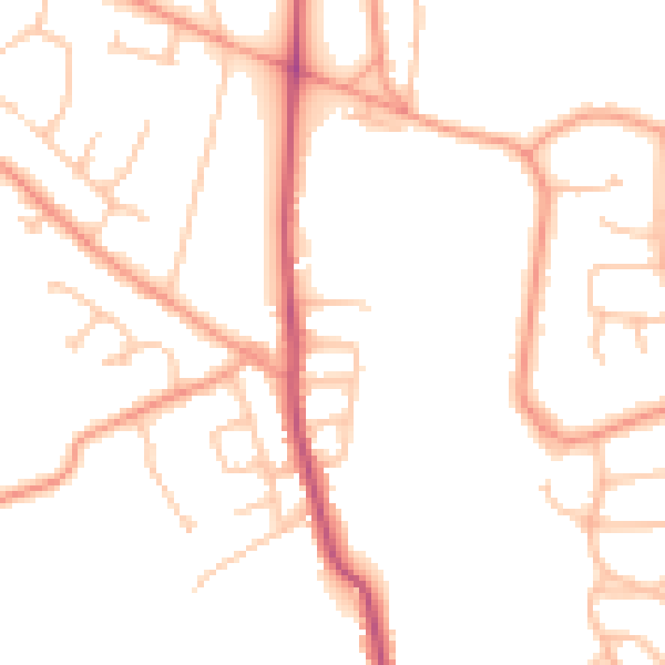 Daytime road noise heatmap for WS3 4BU