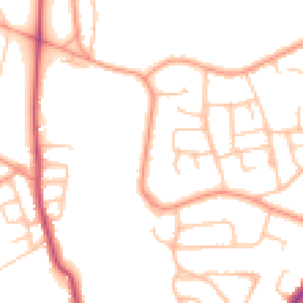 Daytime road noise heatmap for WS3 4BW