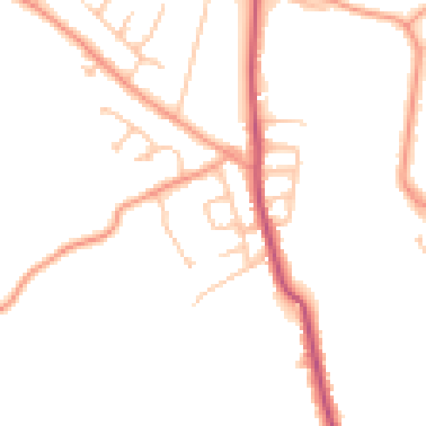 Daytime road noise heatmap for WS3 4DG