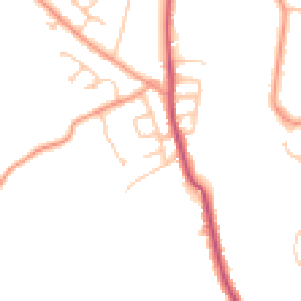 Daytime road noise heatmap for WS3 4DH