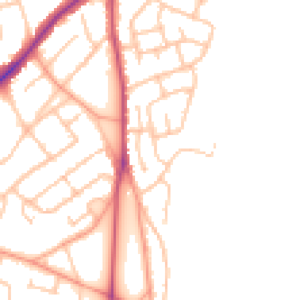 Daytime road noise heatmap for WS3 4DY
