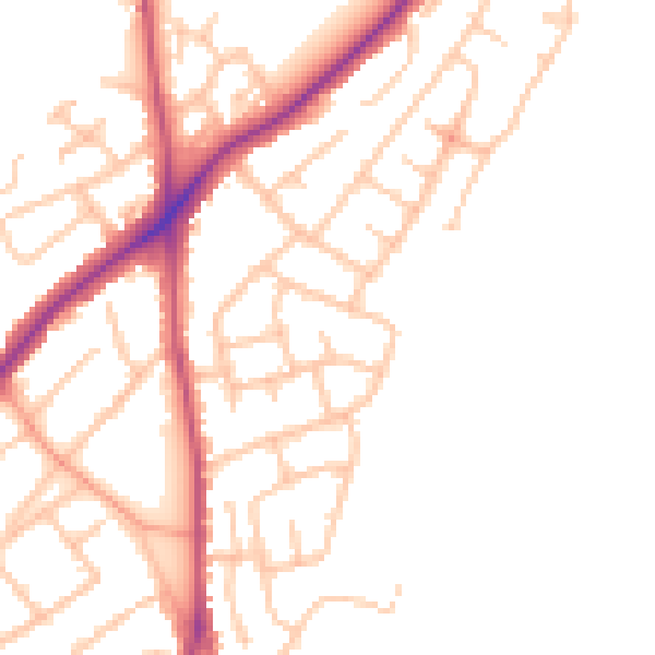 Daytime road noise heatmap for WS3 4EL