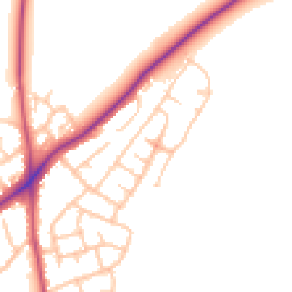 Daytime road noise heatmap for WS3 4EX