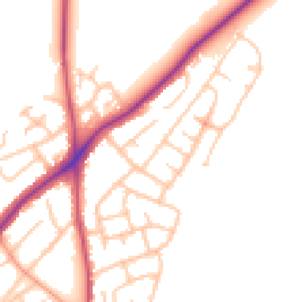 Daytime road noise heatmap for WS3 4HB