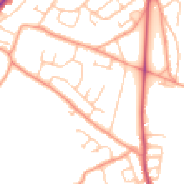Daytime road noise heatmap for WS3 4LA