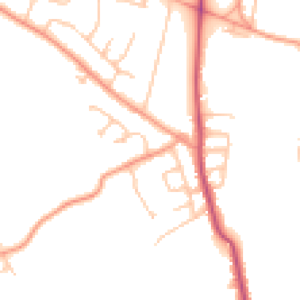 Daytime road noise heatmap for WS3 4LE