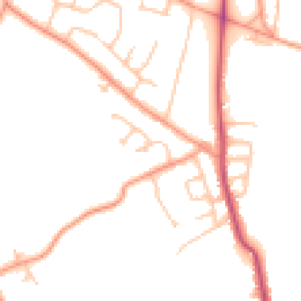 Daytime road noise heatmap for WS3 4LH