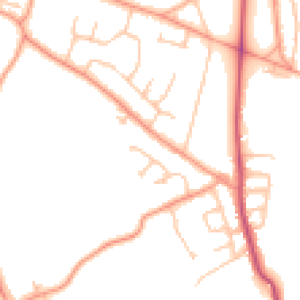 Daytime road noise heatmap for WS3 4LL