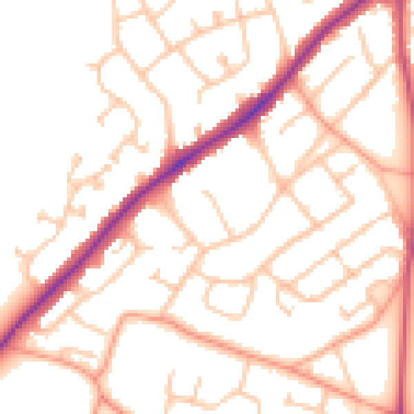 Daytime road noise heatmap for WS3 4NL