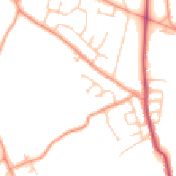 Daytime road noise heatmap for WS3 4NP