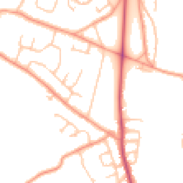 Daytime road noise heatmap for WS3 4QL