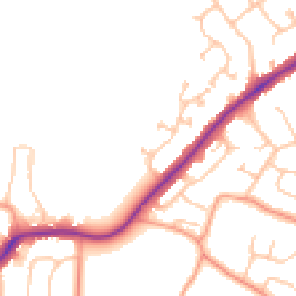Daytime road noise heatmap for WS3 4QT