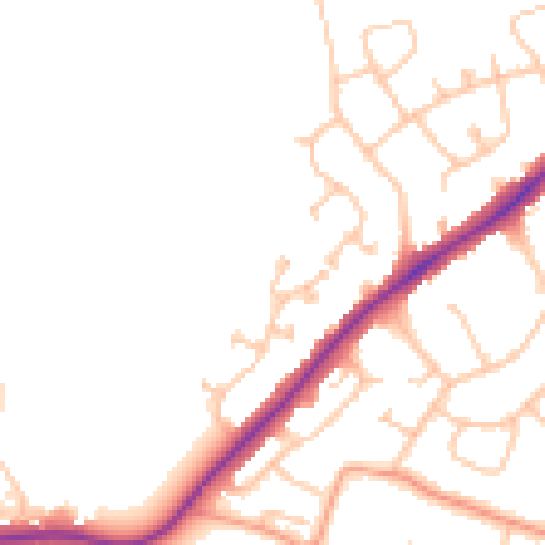 Daytime road noise heatmap for WS3 4QX