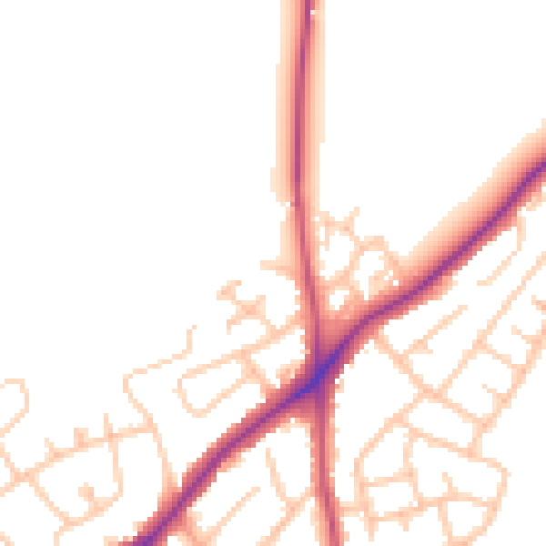Daytime road noise heatmap for WS3 5AX