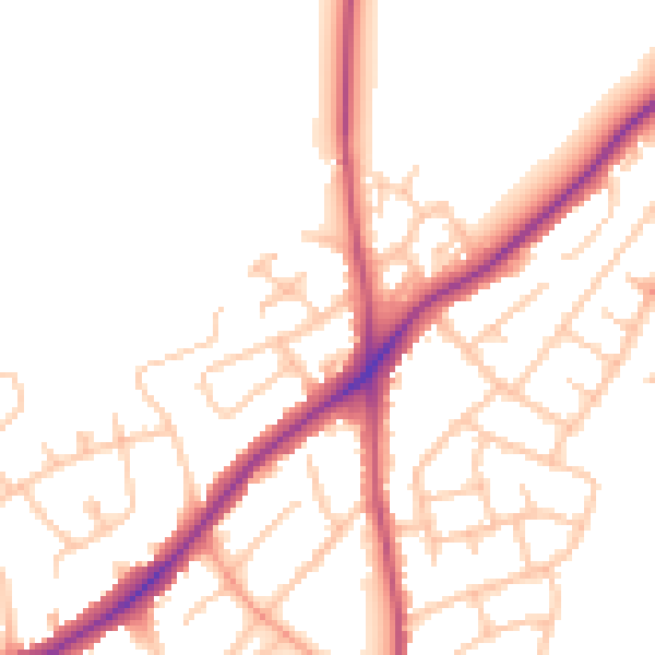 Daytime road noise heatmap for WS3 5BB