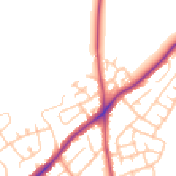 Daytime road noise heatmap for WS3 5BD