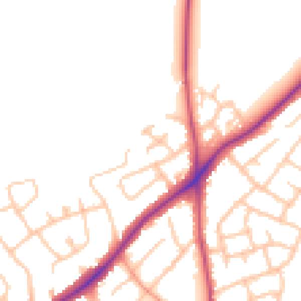 Daytime road noise heatmap for WS3 5BG
