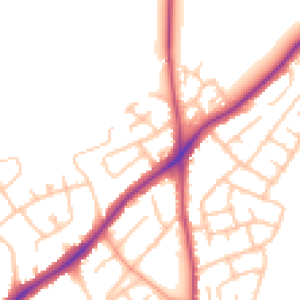 Daytime road noise heatmap for WS3 5BL